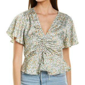 Lucy Paris Floral Printed Gathered Blouse - S